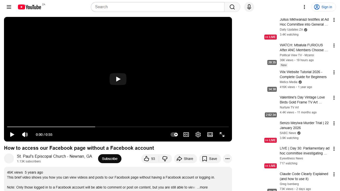 How to access our Facebook page without a Facebook account - YouTube